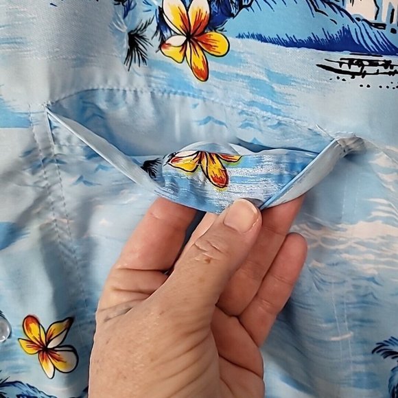 Double Decker Men's Hawaiian Button Front Camp Shirt Island Floral Size XL - Picture 6 of 14